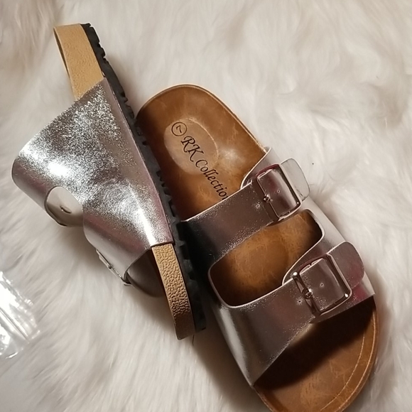 Birk Style Silver Sandals. - Picture 3 of 4